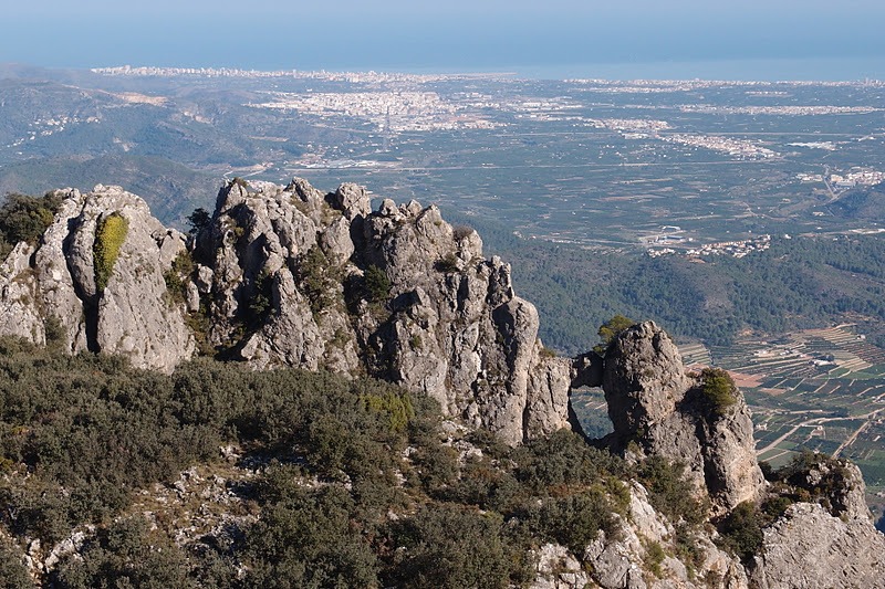 Vista panorámica de la comarca de la Safor desde la sierra